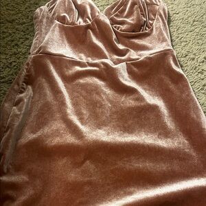 Trixxi Strapless Velvet Dress in Rose Pink